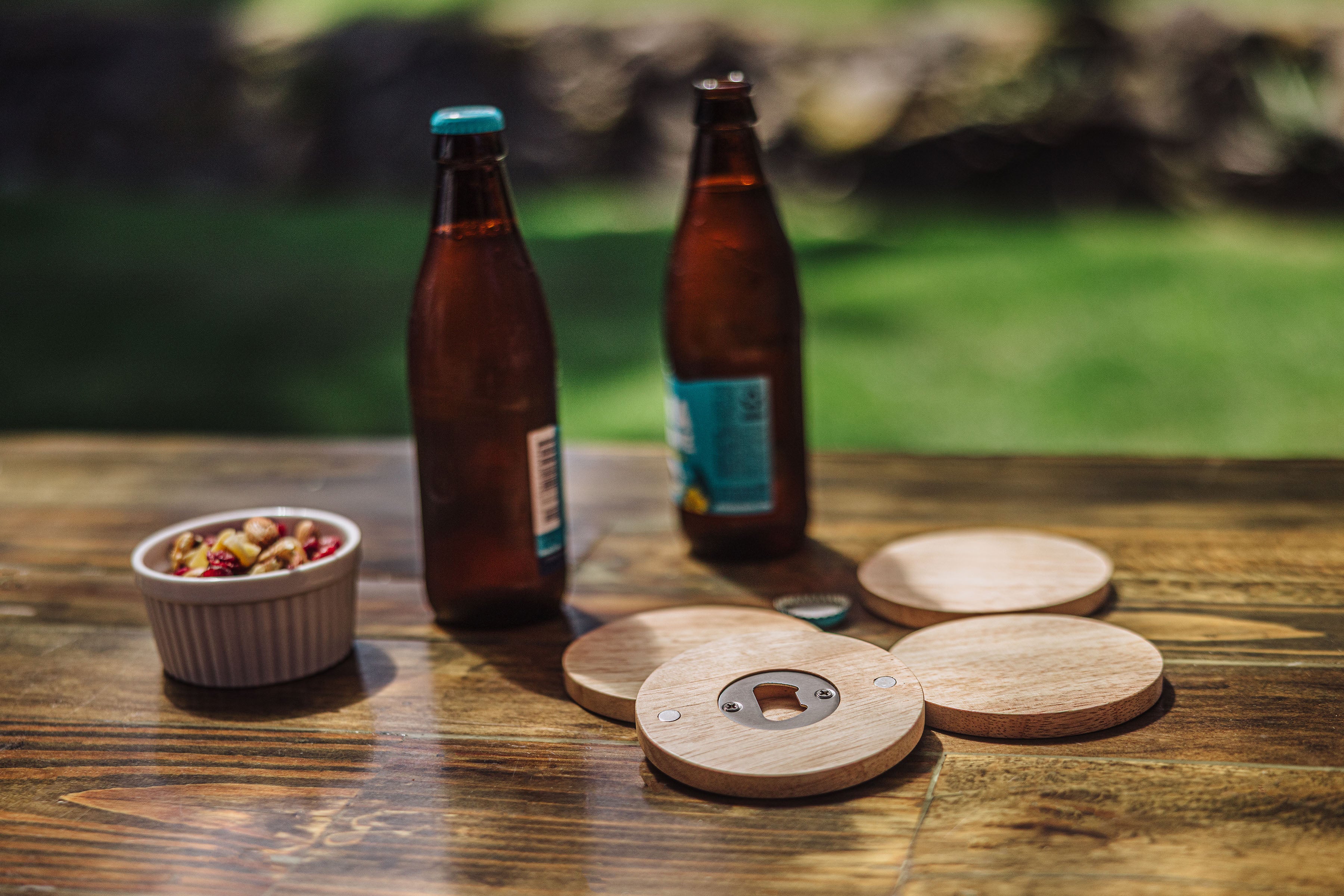 Coasters with Bottle Openers Set of 4