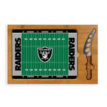 Las Vegas Raiders Football Field - Icon Glass Top Cutting Board & Knife Set