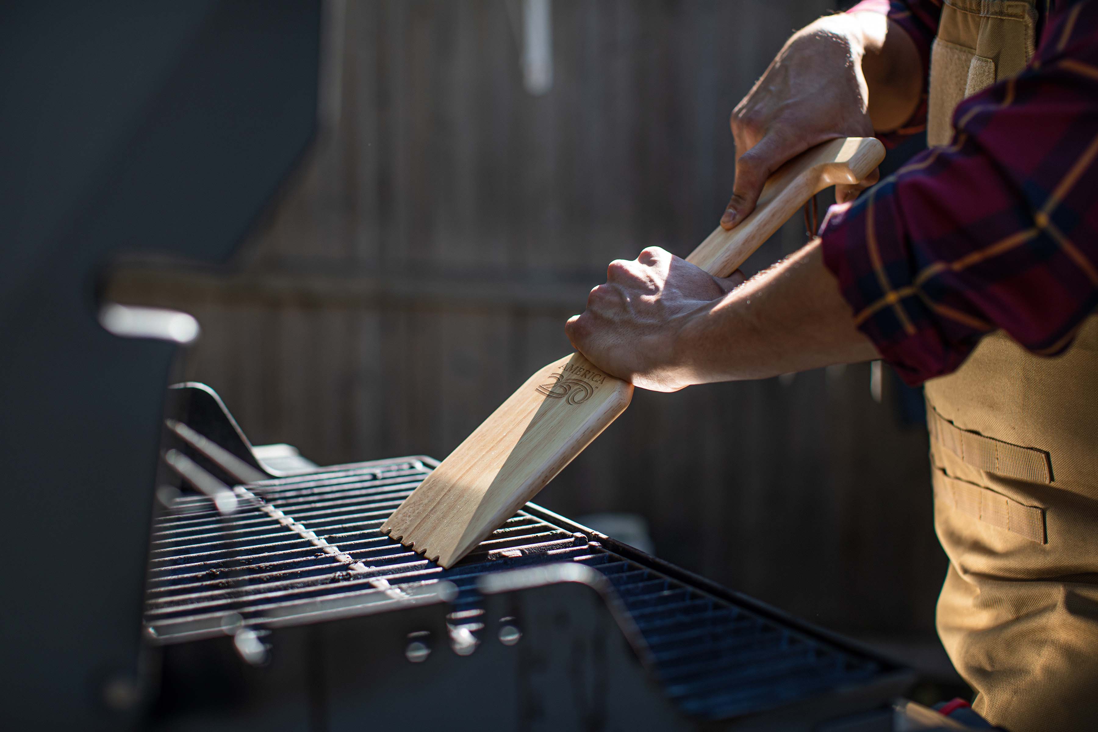 America250 America 250 - Hardwood BBQ Grill Scraper with Bottle Opener