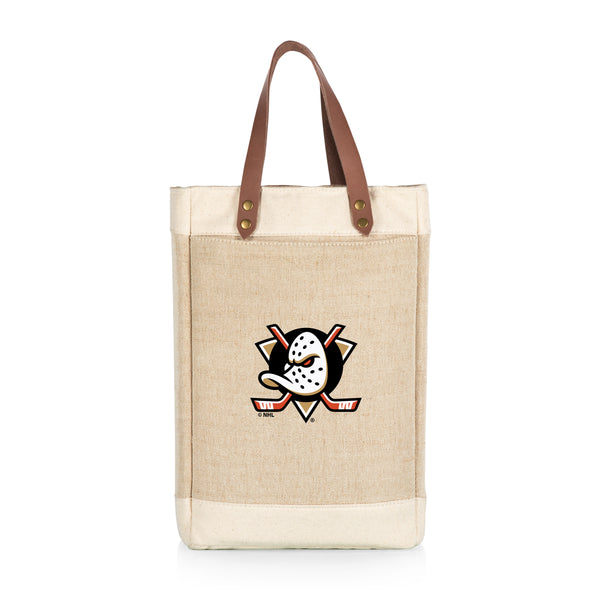 Anaheim Ducks - Pinot Jute 2 Bottle Insulated Wine Bag