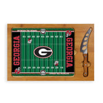 Georgia Bulldogs Football Field - Icon Glass Top Cutting Board & Knife Set