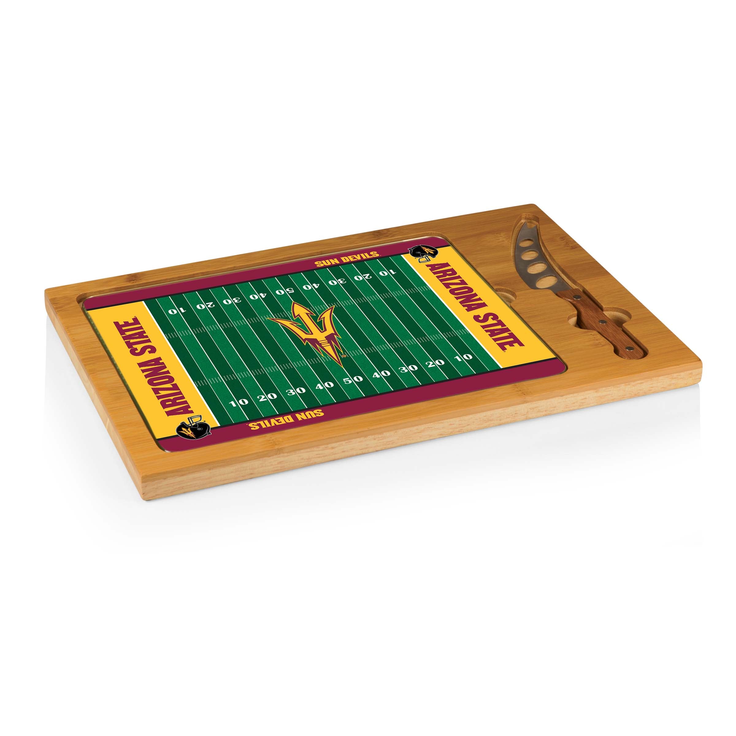 Arizona State Sun Devils - Icon Glass Top Cutting Board & Knife Set