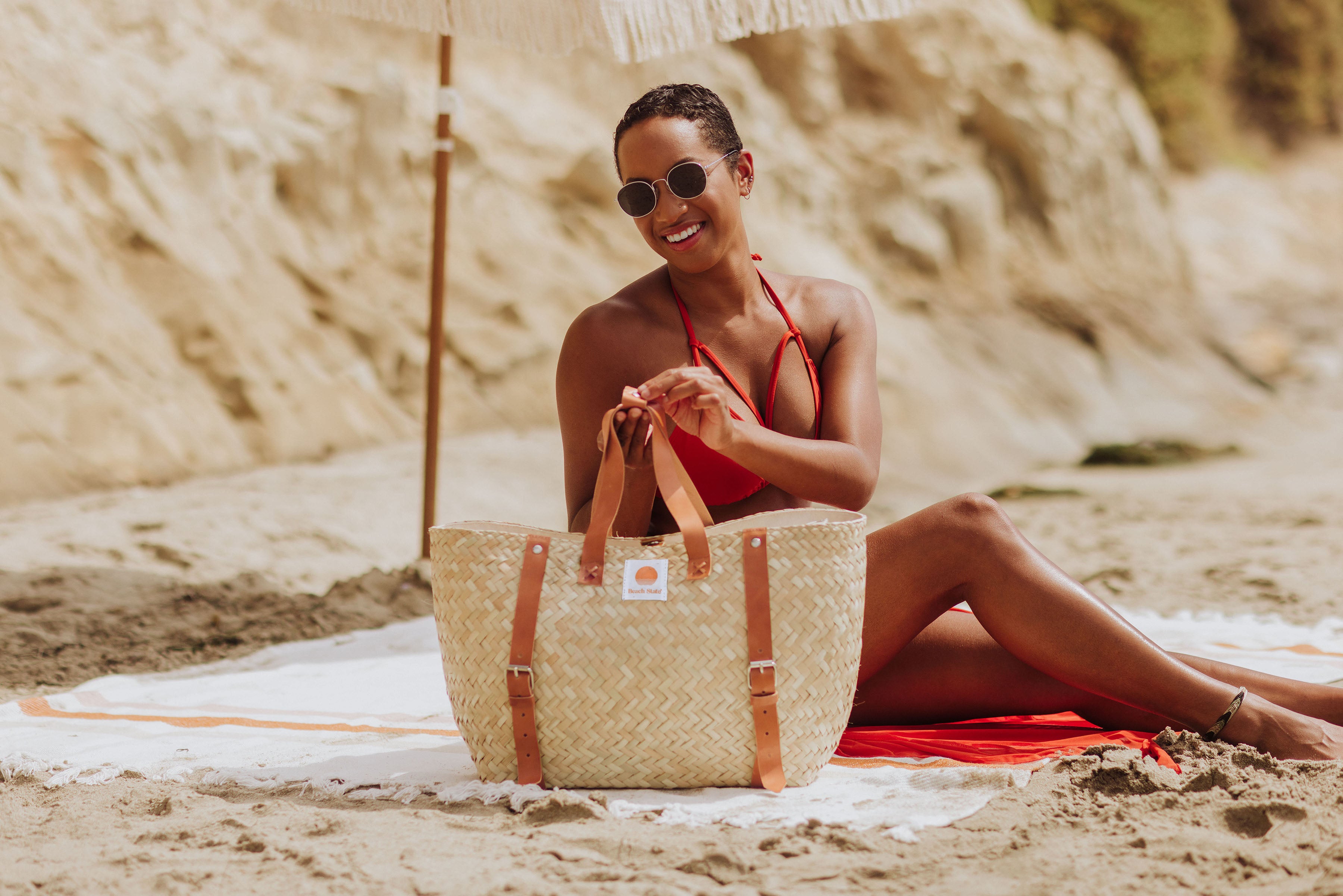 Hermosa Woven Beach Cooler Bag