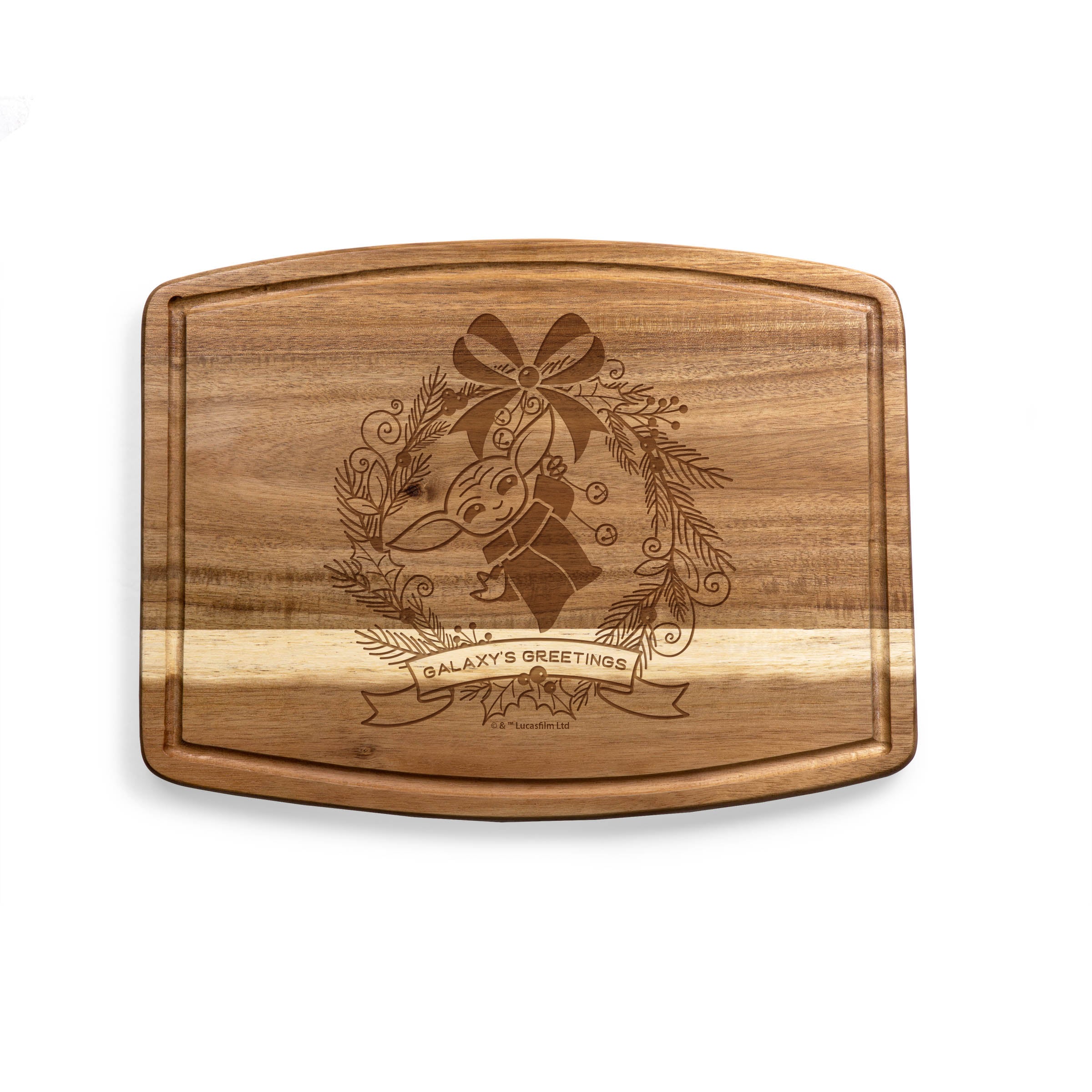 Mandalorian Grogu - Ovale Acacia Cutting Board