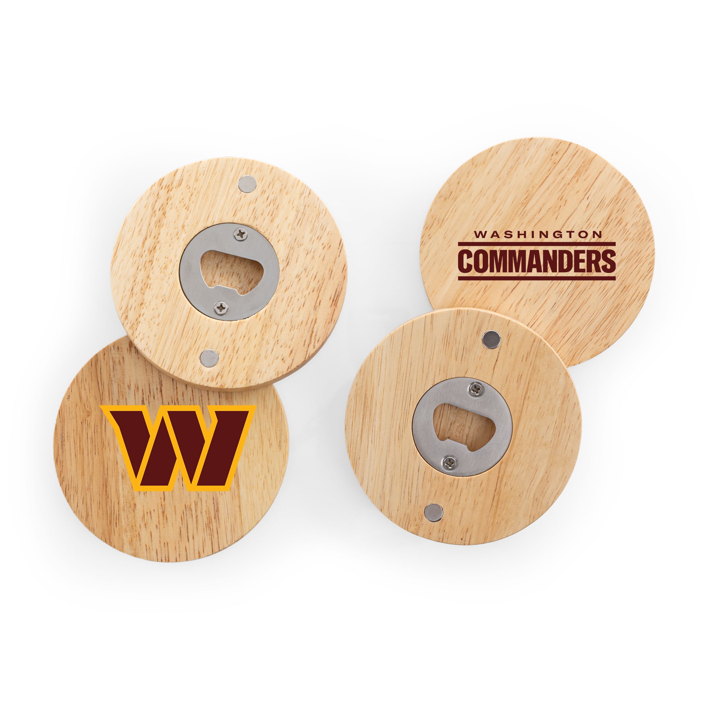 Washington Commanders - Coasters with Bottle Openers Set of 4