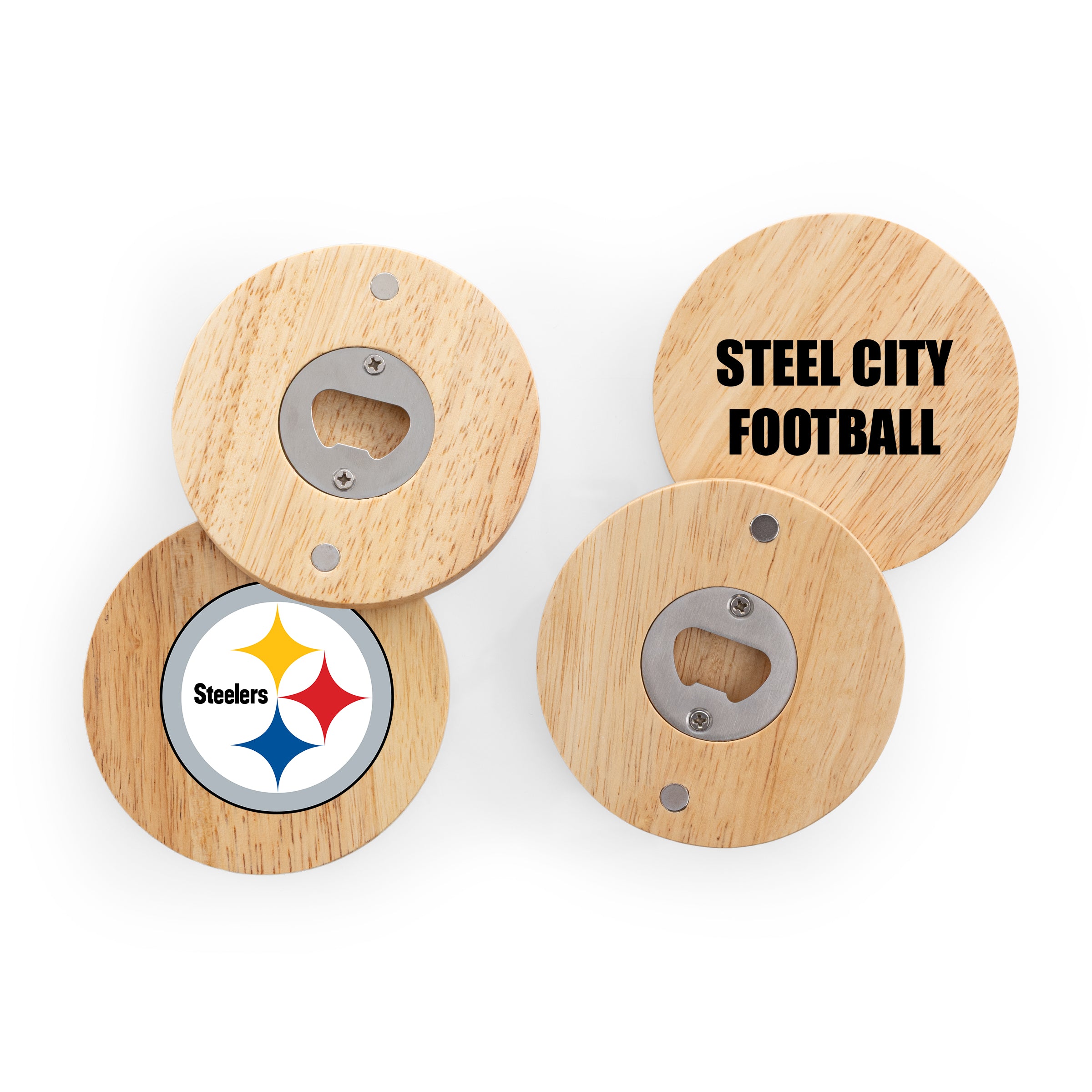 Pittsburgh Steelers - Coasters with Bottle Openers Set of 4