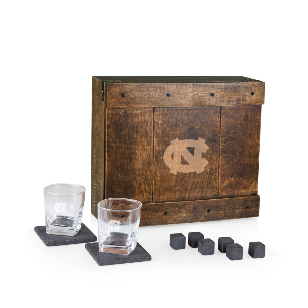 North Carolina Tar Heels - Whiskey Box Gift Set