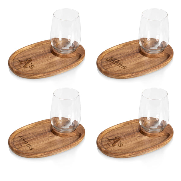 Oakland Athletics - Wine Appetizer Plate Set Of 4