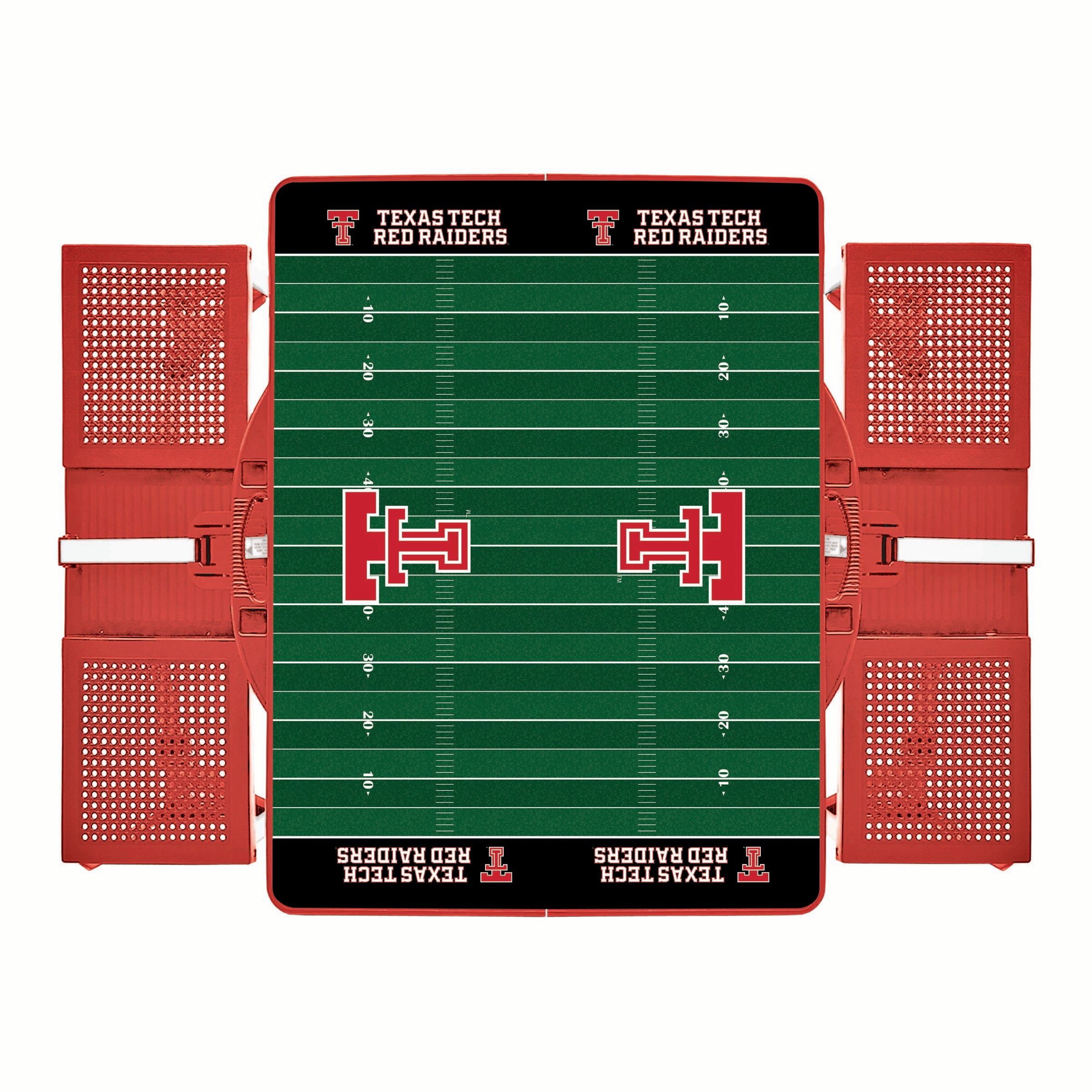 Texas Tech Red Raiders Football Field - Picnic Table Portable Folding Table with Seats