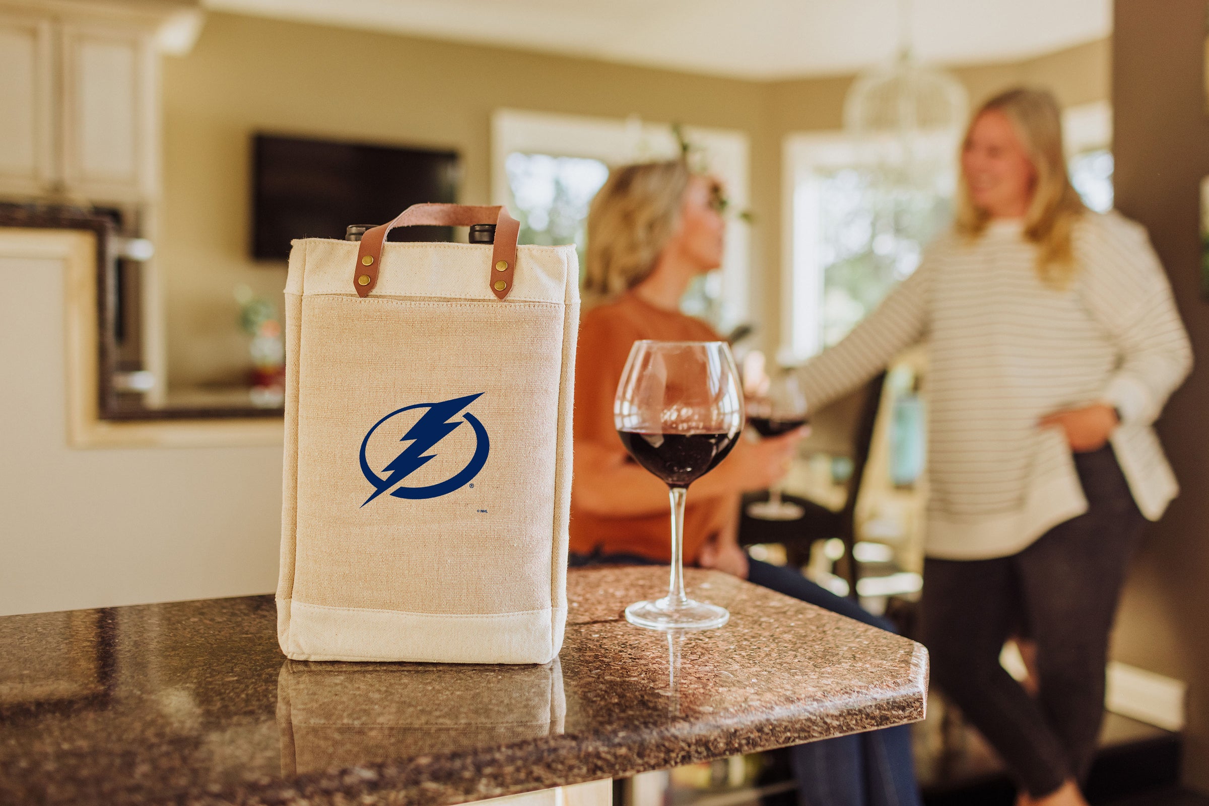 Tampa Bay Lightning - Pinot Jute 2 Bottle Insulated Wine Bag