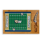 Wingate University Bulldogs - Icon Glass Top Cutting Board & Knife Set