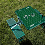 New York Jets Football Field - Picnic Table Portable Folding Table with Seats
