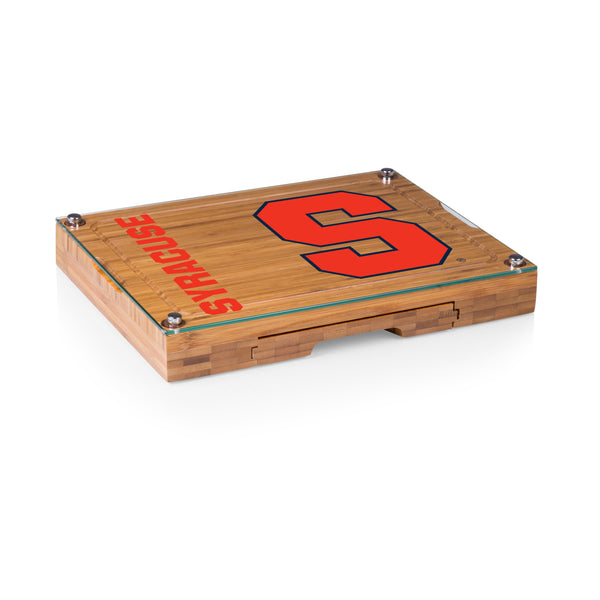 Syracuse Orange - Concerto Glass Top Cheese Cutting Board & Tools Set