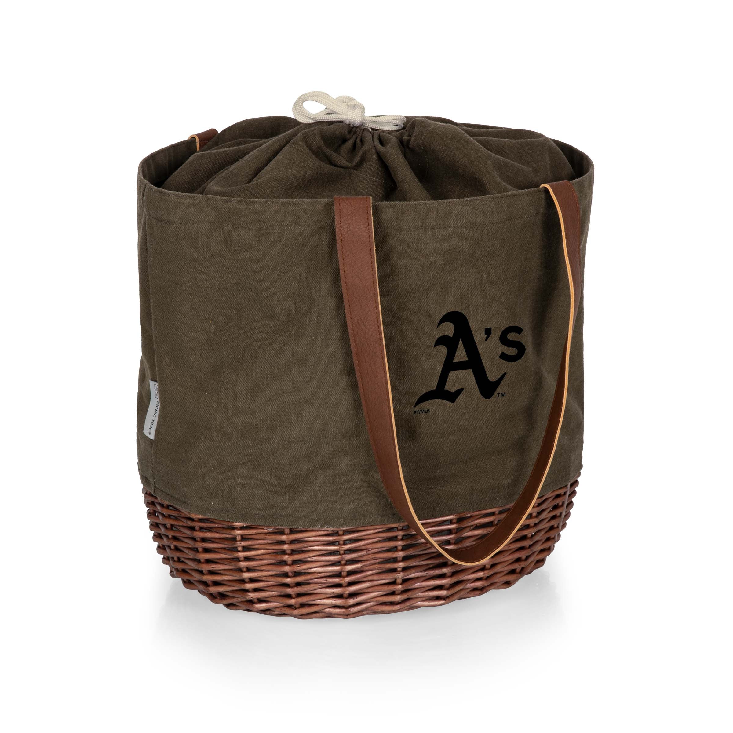 Oakland Athletics - Coronado Canvas and Willow Basket Tote