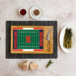 Syracuse Orange Football Field - Icon Glass Top Cutting Board & Knife Set