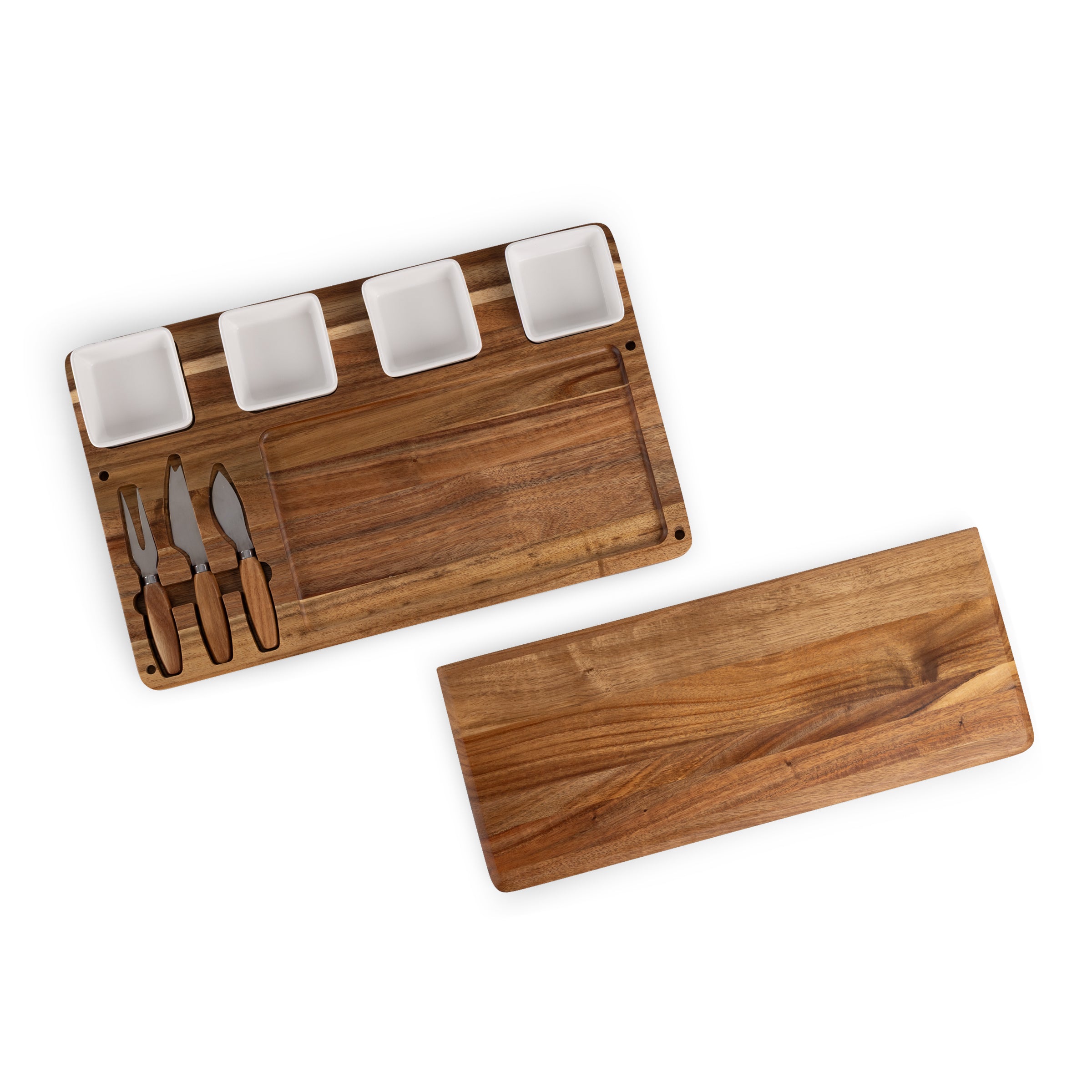 Picada - Acacia Tapas Board with Ceramic Bowls
