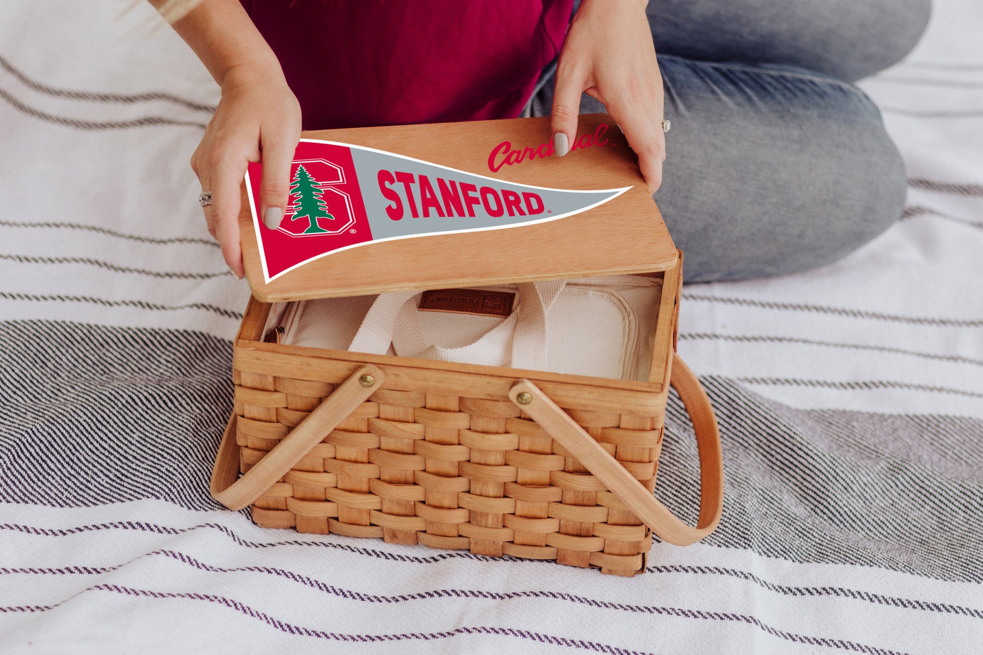 Stanford Cardinal - Poppy Personal Picnic Basket