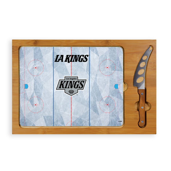 Los Angeles Kings Hockey Rink - Icon Glass Top Cutting Board & Knife Set