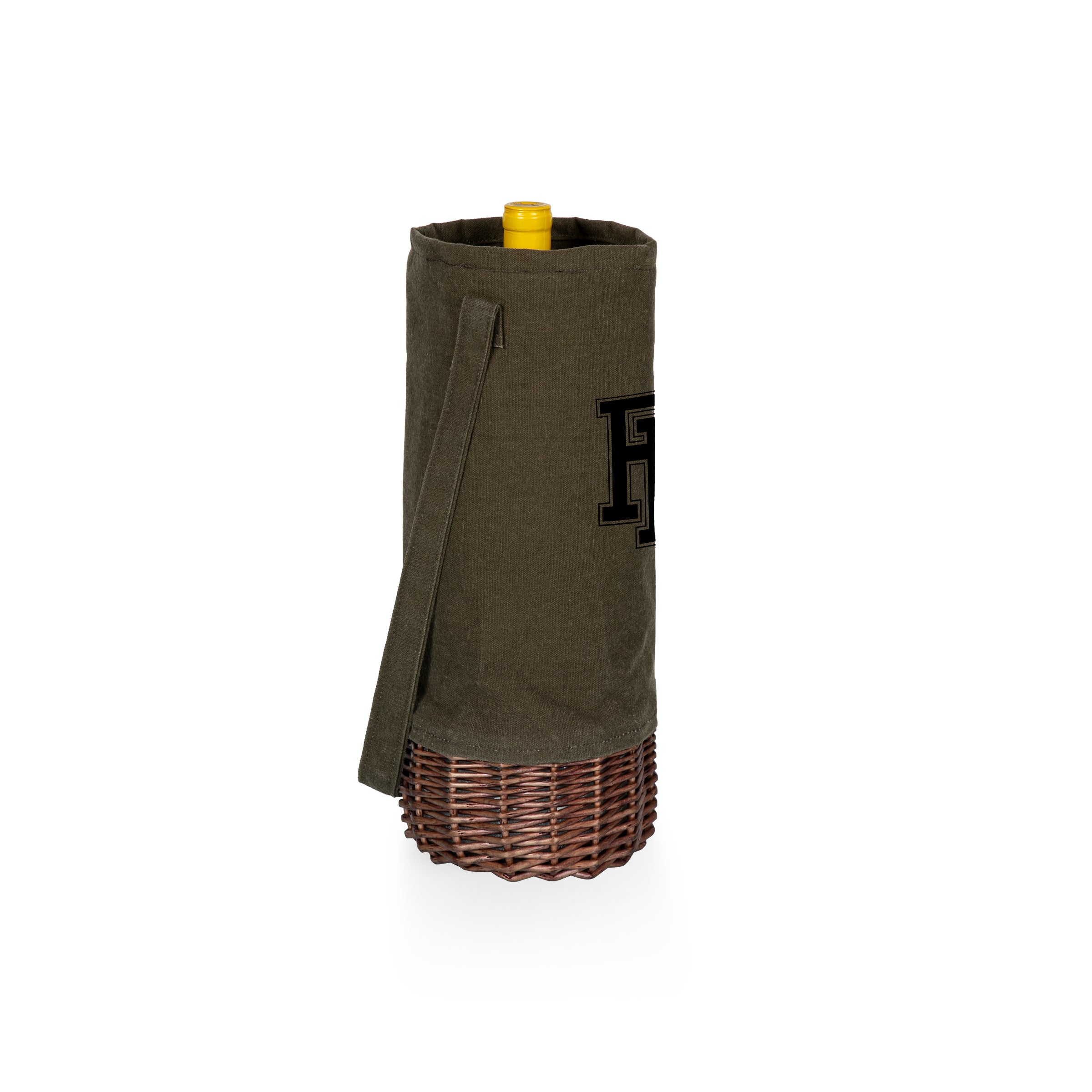 Rhode Island Rams - Malbec Insulated Canvas and Willow Wine Bottle Basket