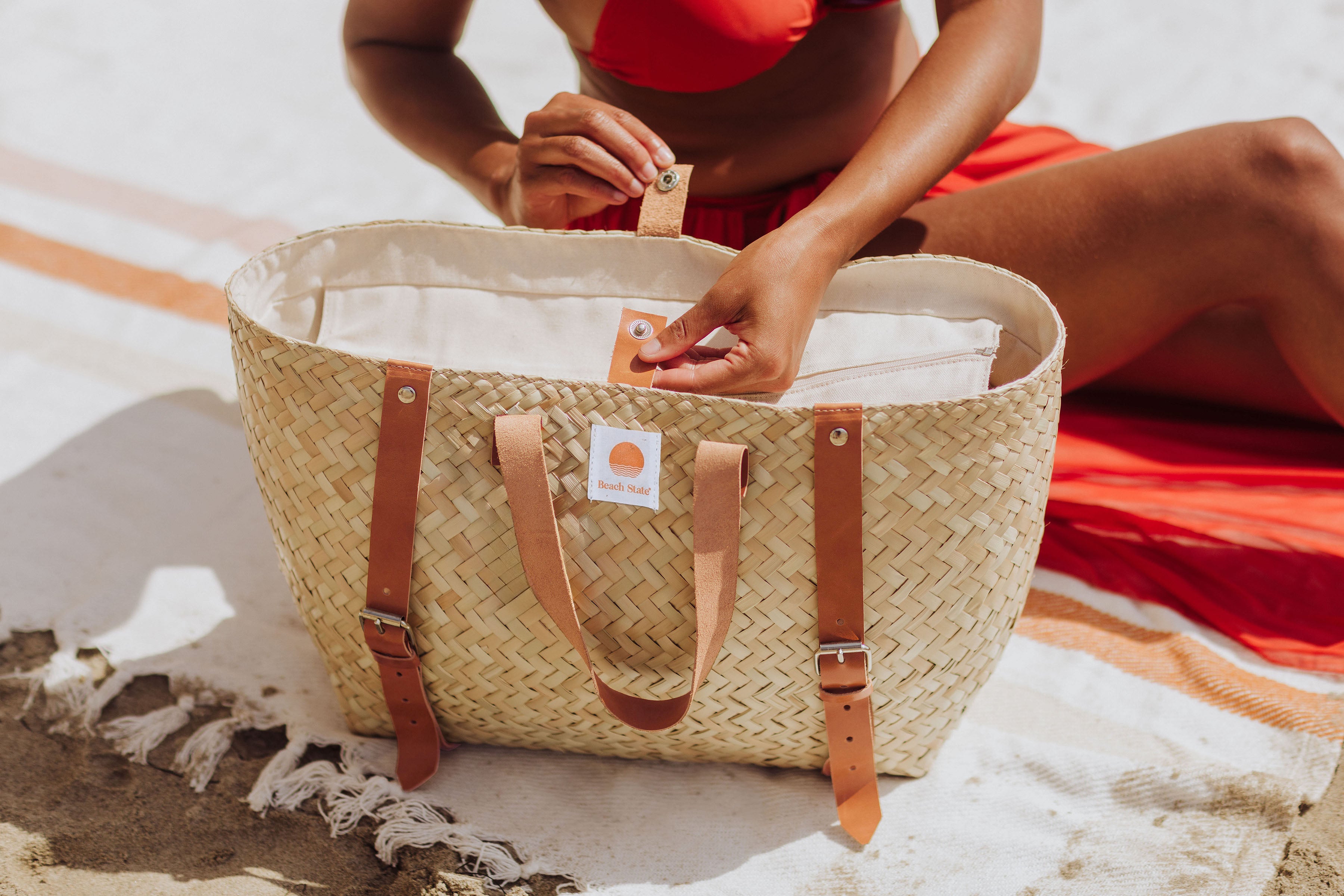 Hermosa Woven Beach Cooler Bag