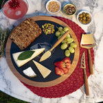 Mizzou Tigers - Insignia Acacia and Slate Serving Board with Cheese Tools