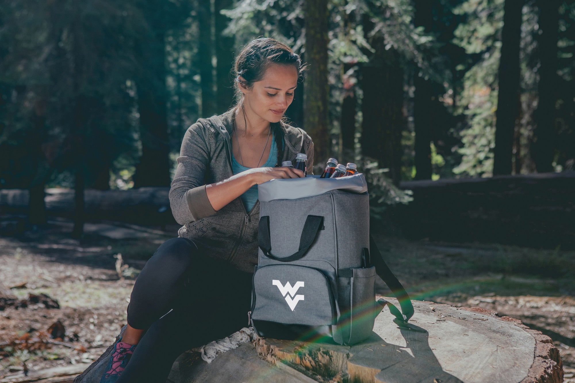 West Virginia Mountaineers - On The Go Roll-Top Backpack Cooler