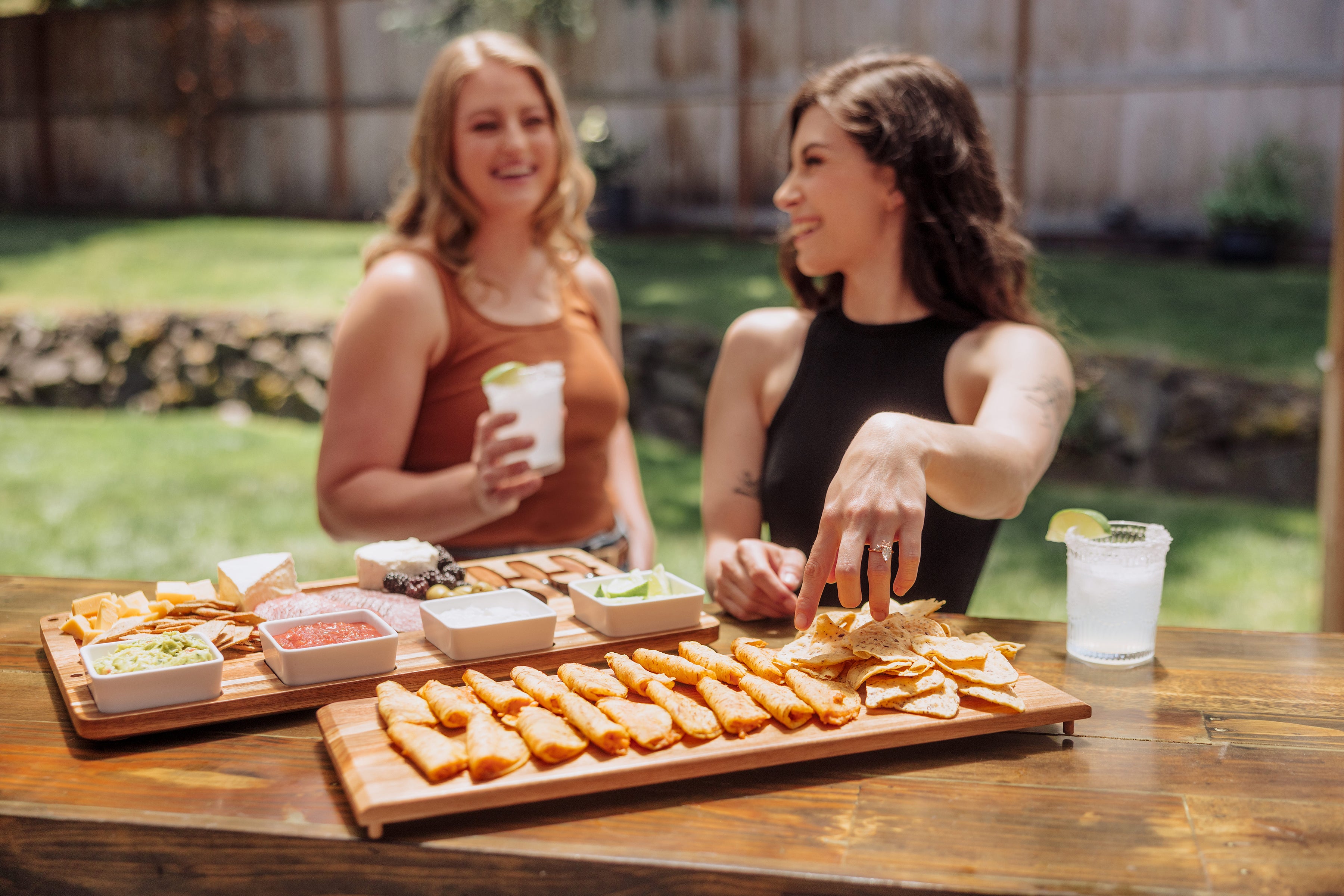 Picada - Acacia Tapas Board with Ceramic Bowls