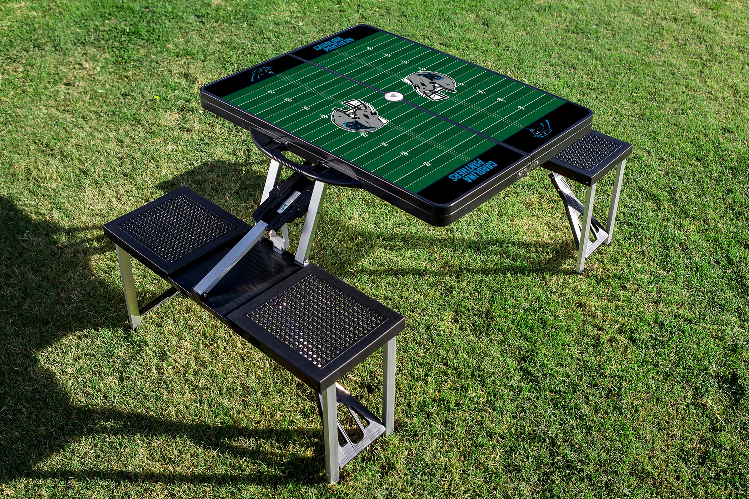 Carolina Panthers Football Field - Picnic Table Portable Folding Table with Seats