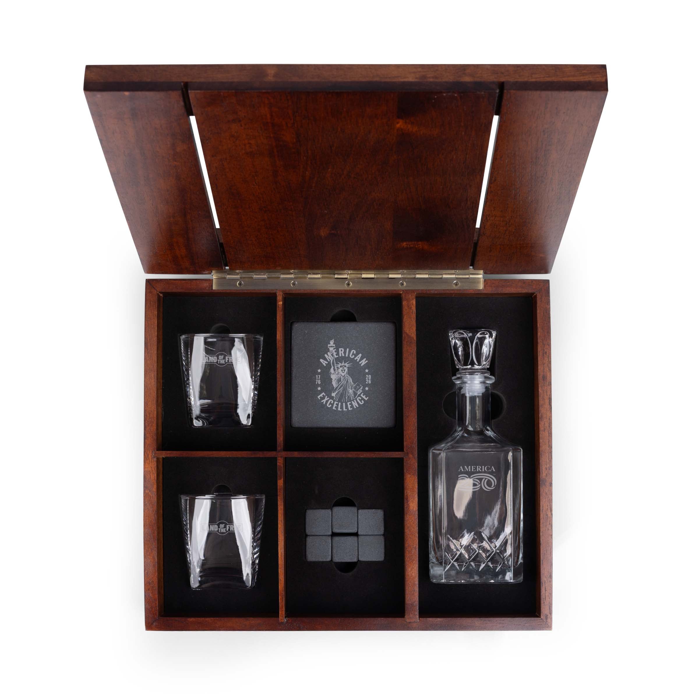 America250 American Excellence - Whiskey Box Gift Set with Decanter