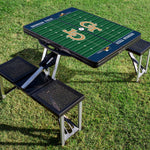 Georgia Tech Yellow Jackets Football Field - Picnic Table Portable Folding Table with Seats