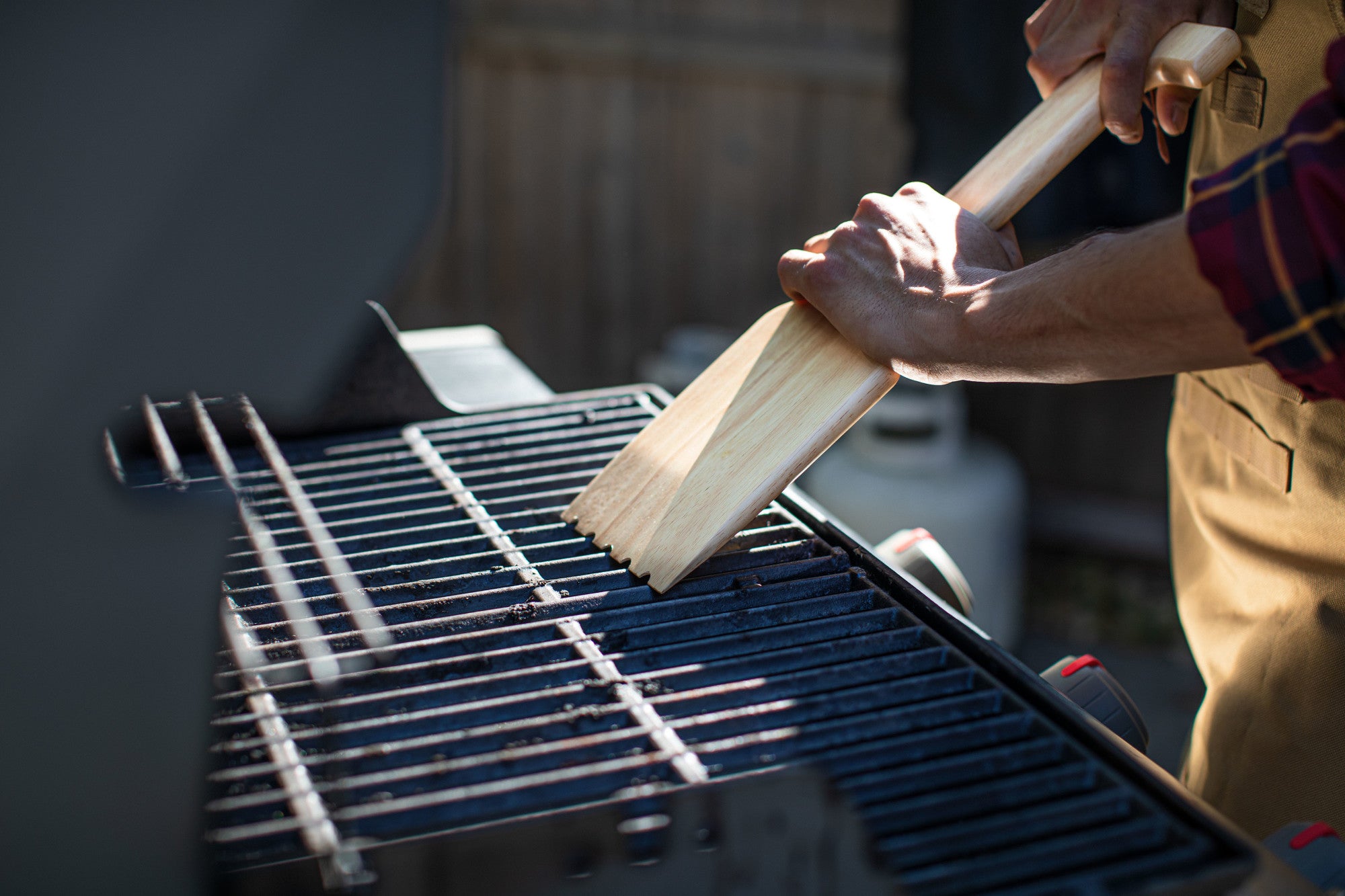 Wingate University Bulldogs - Hardwood BBQ Grill Scraper with Bottle Opener