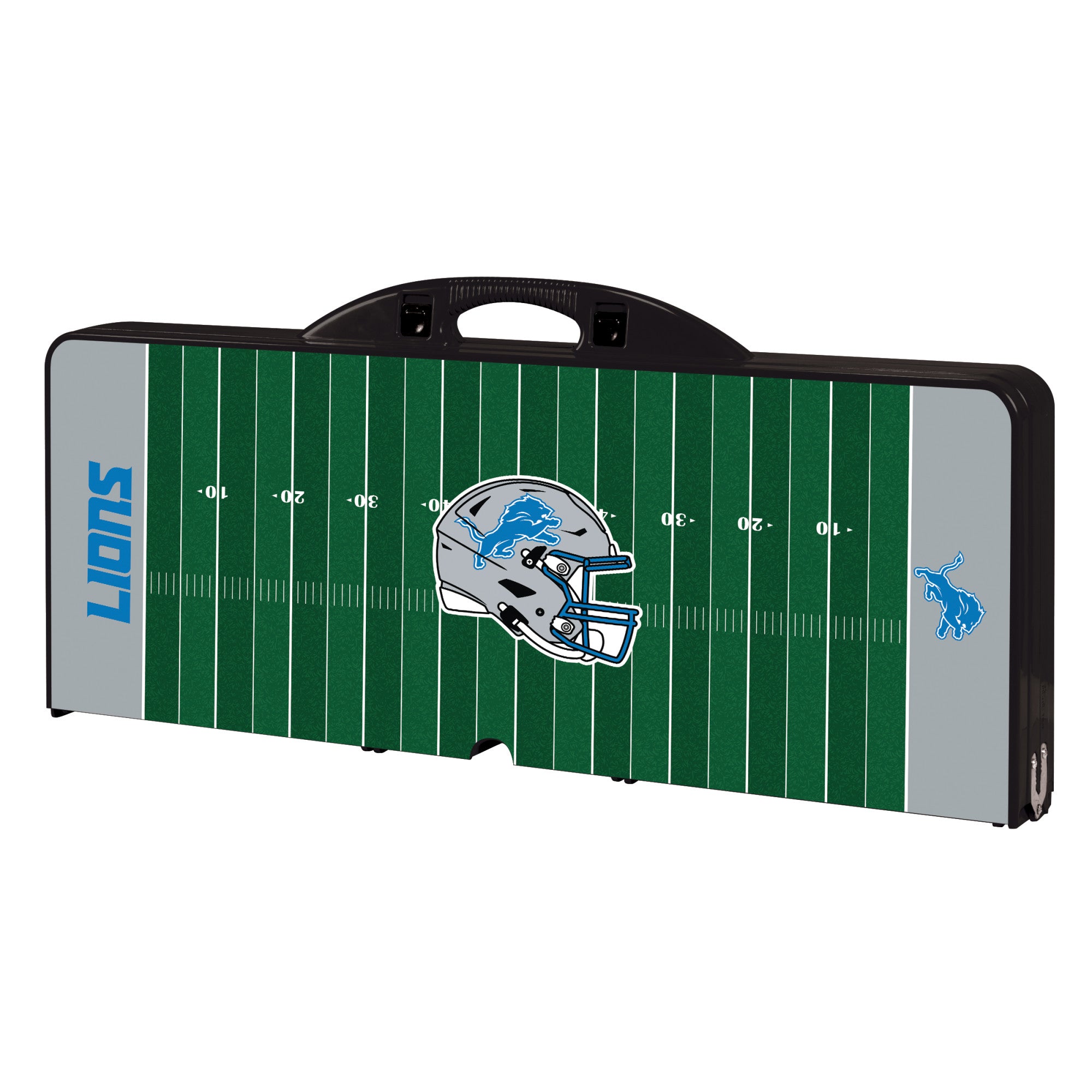 Detroit Lions Football Field - Picnic Table Portable Folding Table with Seats