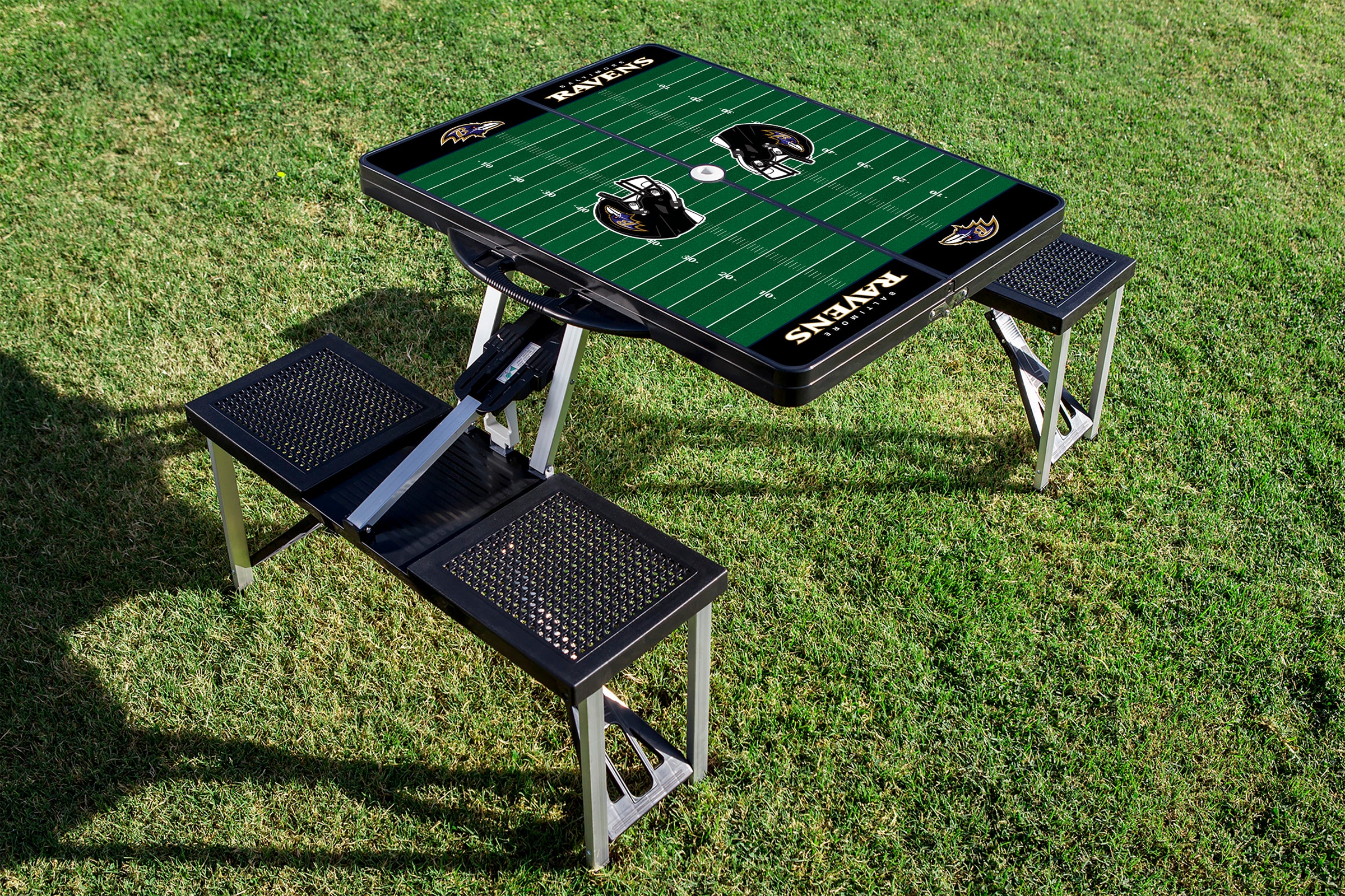 Baltimore Ravens Football Field - Picnic Table Portable Folding Table with Seats