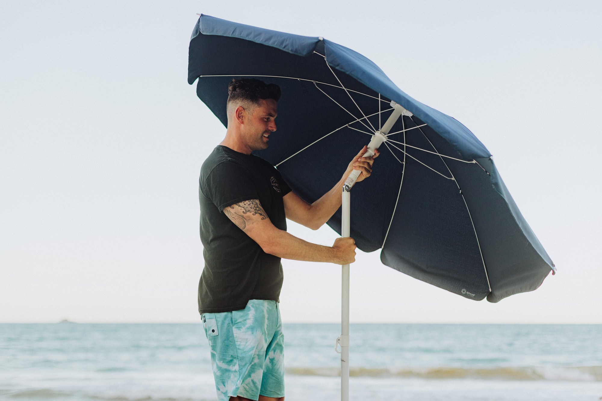 Rhode Island Rams - 5.5 Ft. Portable Beach Umbrella