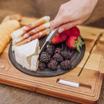 Turntable Acacia and Slate Cheese Board with Knife