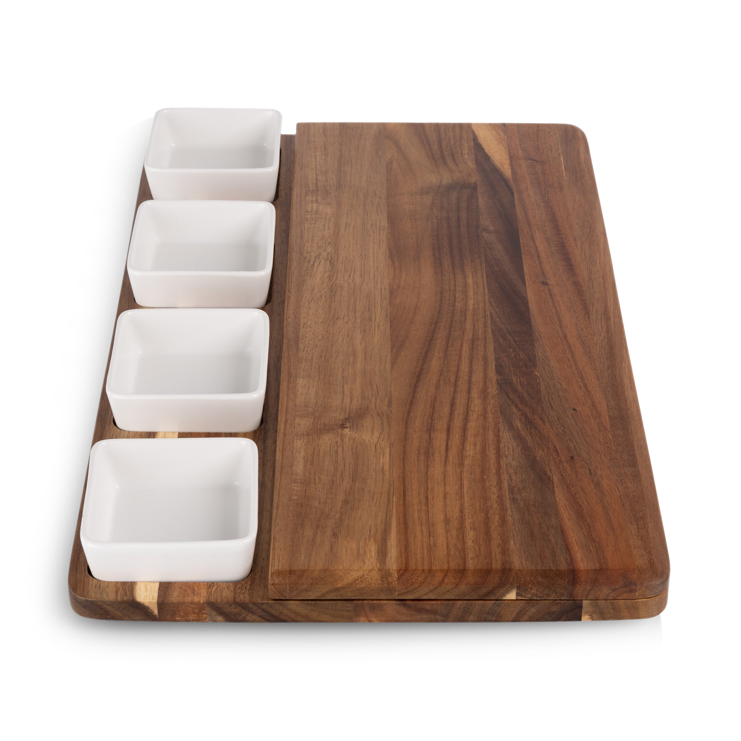 Picada - Acacia Tapas Board with Ceramic Bowls