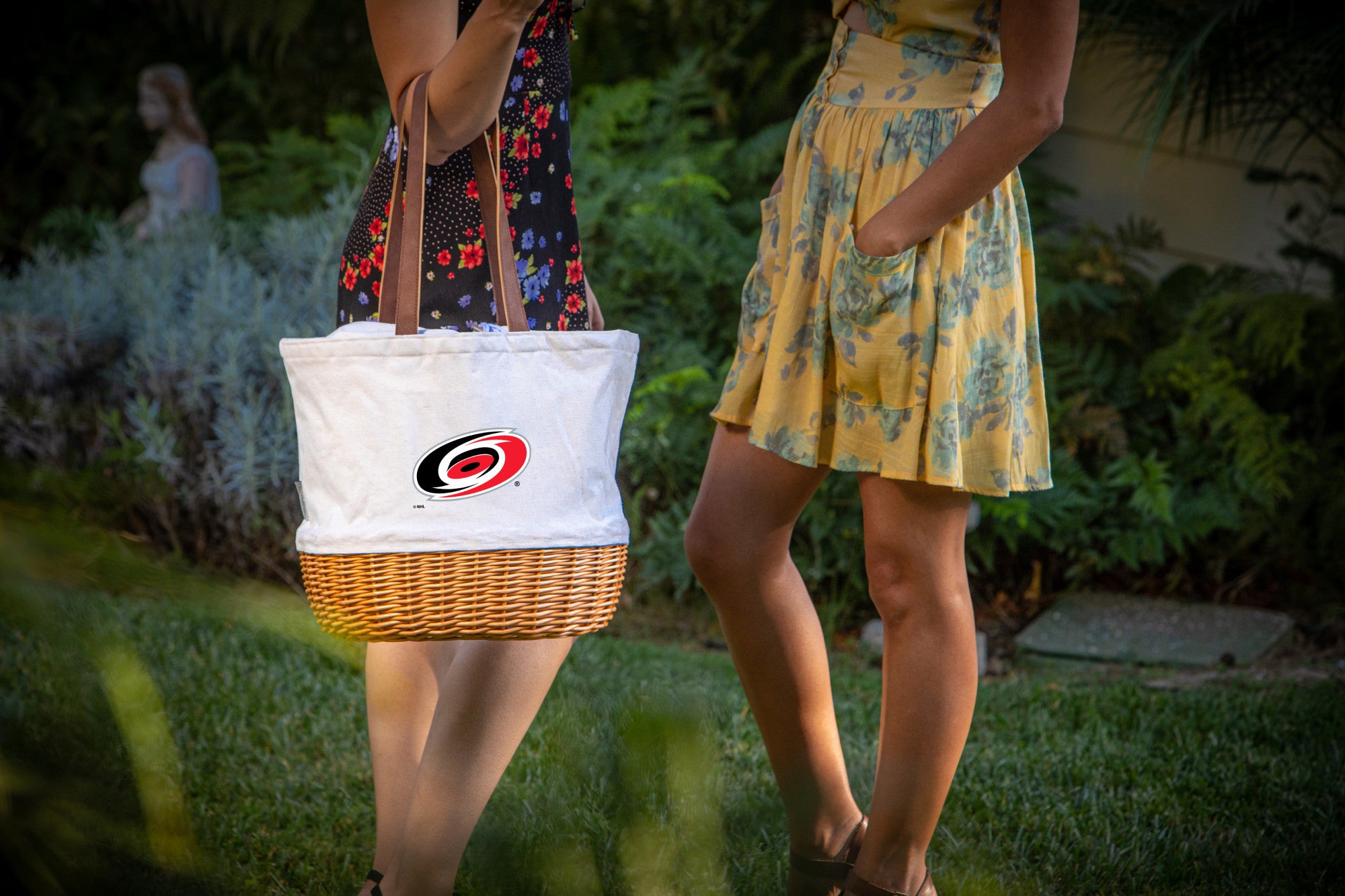 Carolina Hurricanes - Coronado Canvas and Willow Basket Tote