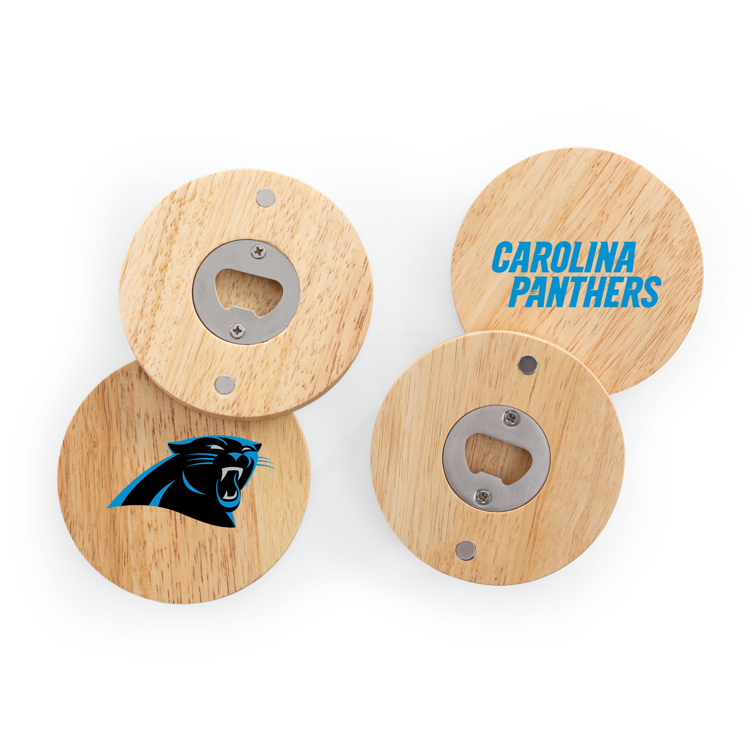 Carolina Panthers - Coasters with Bottle Openers Set of 4