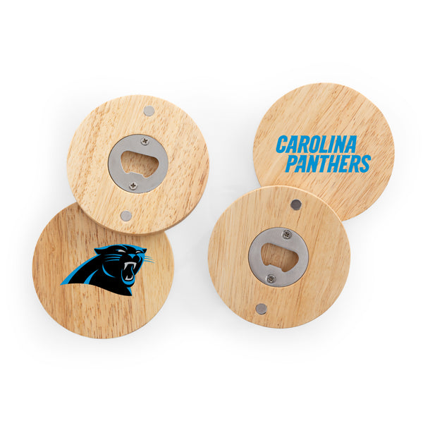 Carolina Panthers - Coasters with Bottle Openers Set of 4
