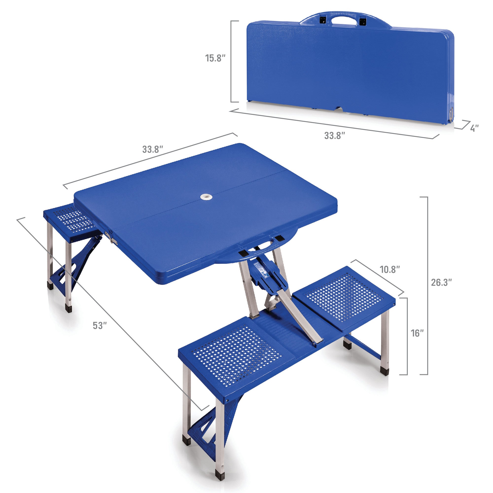 Rhode Island Rams - Picnic Table Portable Folding Table with Seats