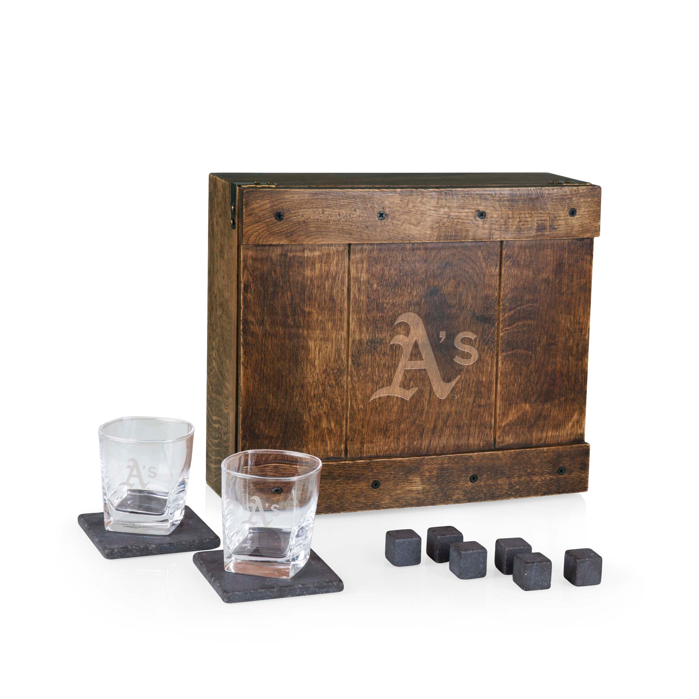Oakland Athletics - Whiskey Box Gift Set