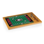 Georgia Bulldogs Football Field - Icon Glass Top Cutting Board & Knife Set