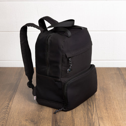 Travel Convertible Backpack with Cooler - Black