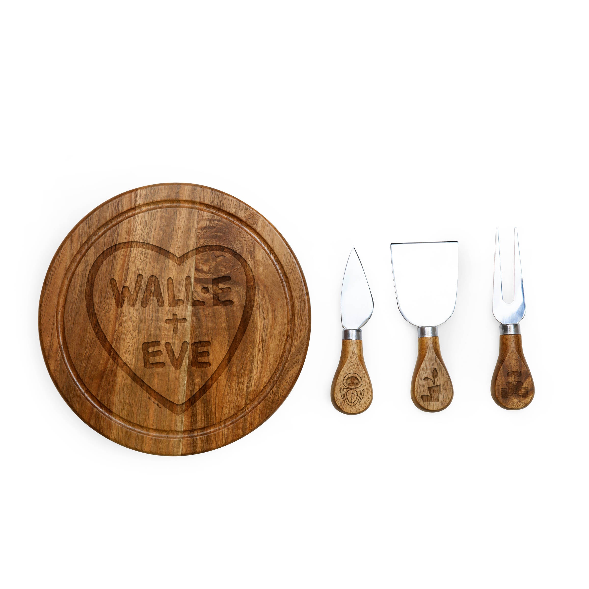 Wall-E - Acacia Brie Cheese Cutting Board & Tools Set