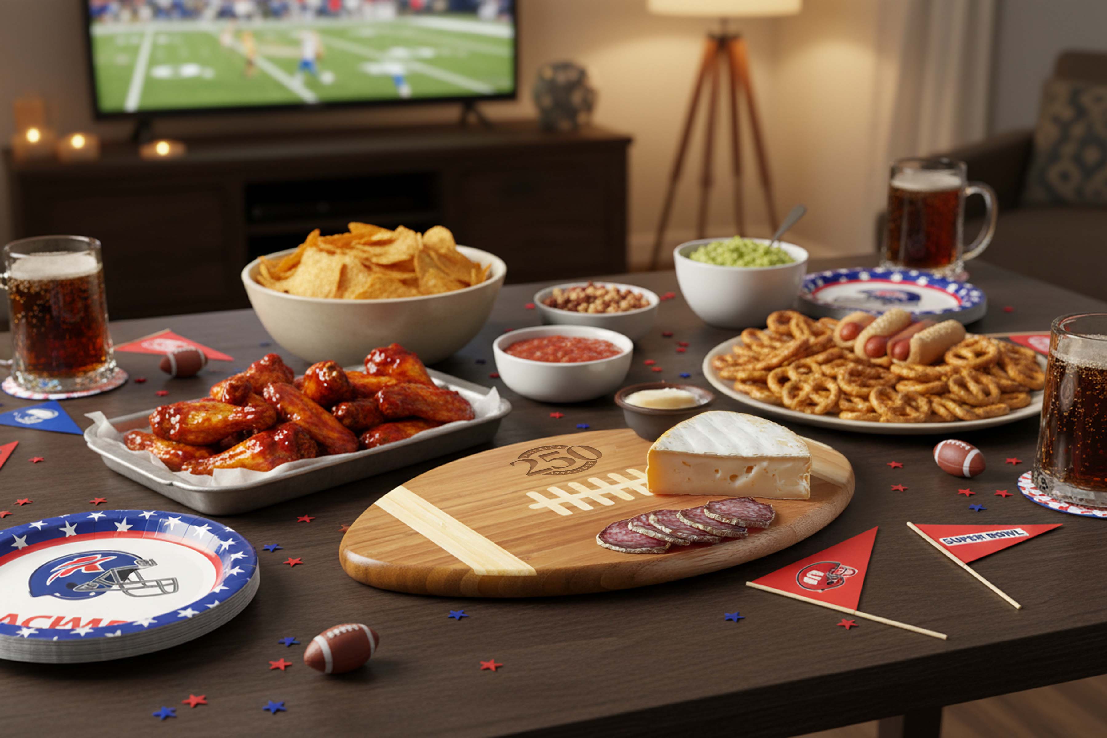 America250 America 250 1776-2026 - Touchdown! Football Cutting Board & Serving Tray