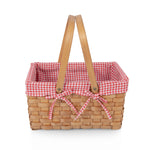 Farmhouse Basket - Red and White Gingham Basket Empty