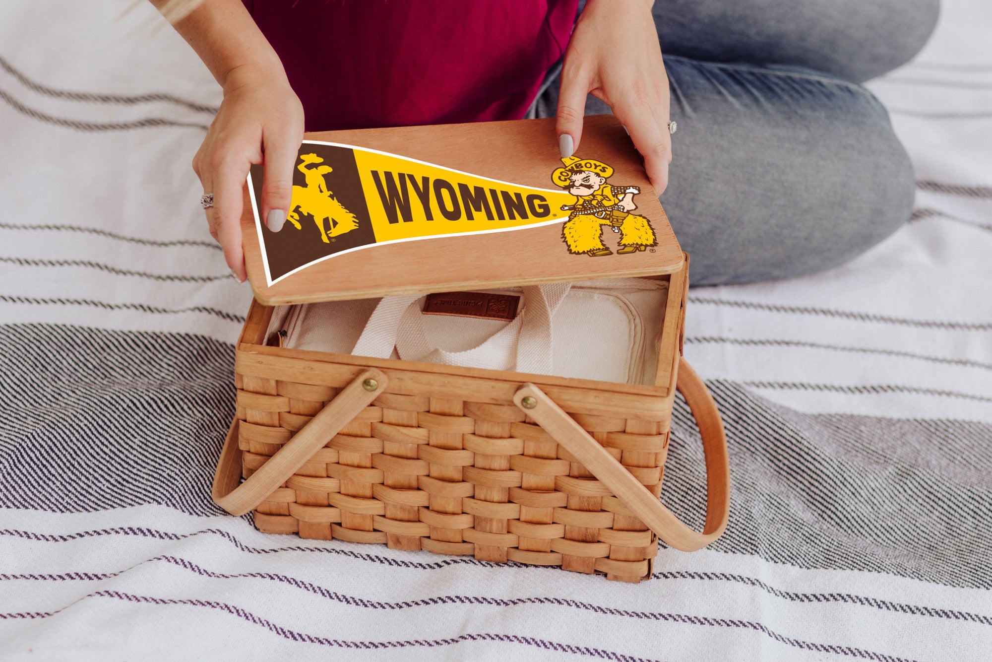 Wyoming Cowboys - Poppy Personal Picnic Basket