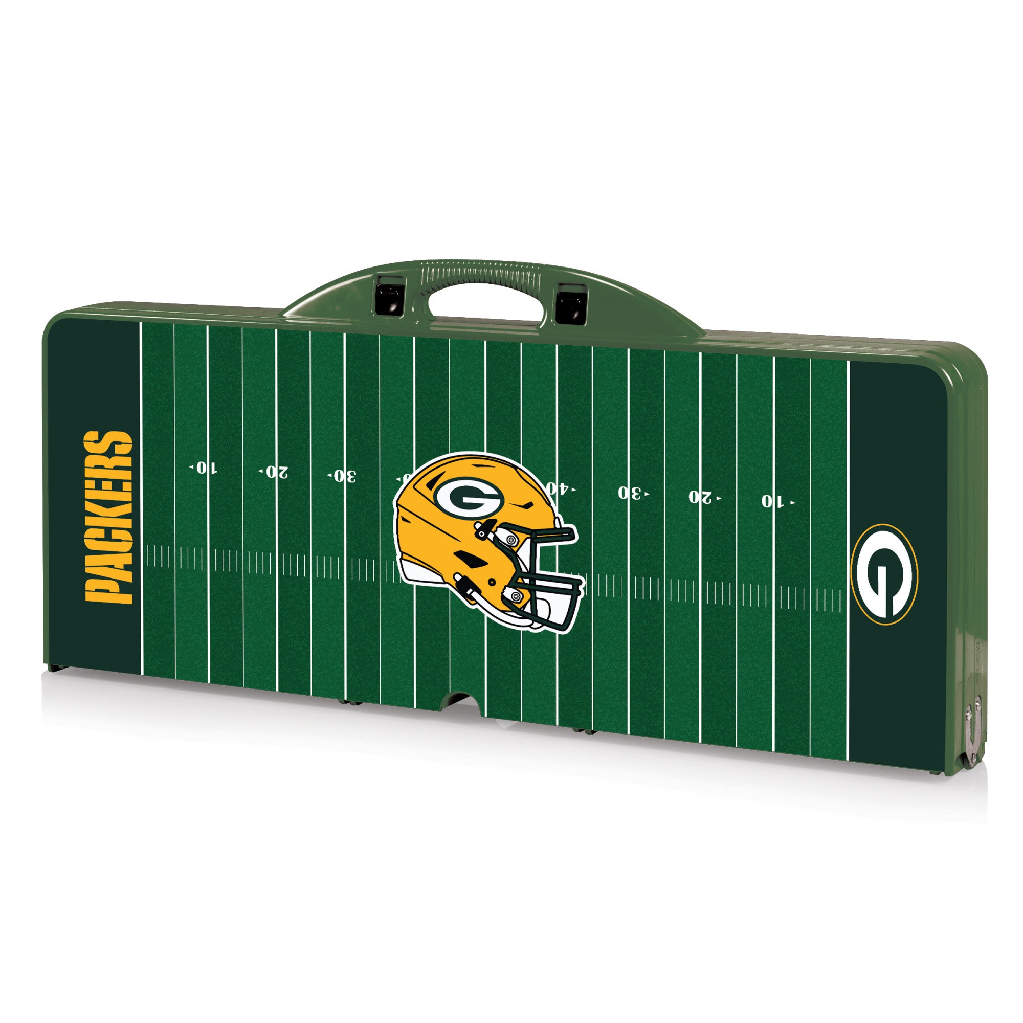 Green Bay Packers Football Field - Picnic Table Portable Folding Table with Seats