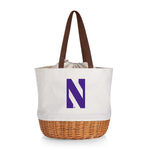 Northwestern Wildcats - Coronado Canvas and Willow Basket Tote