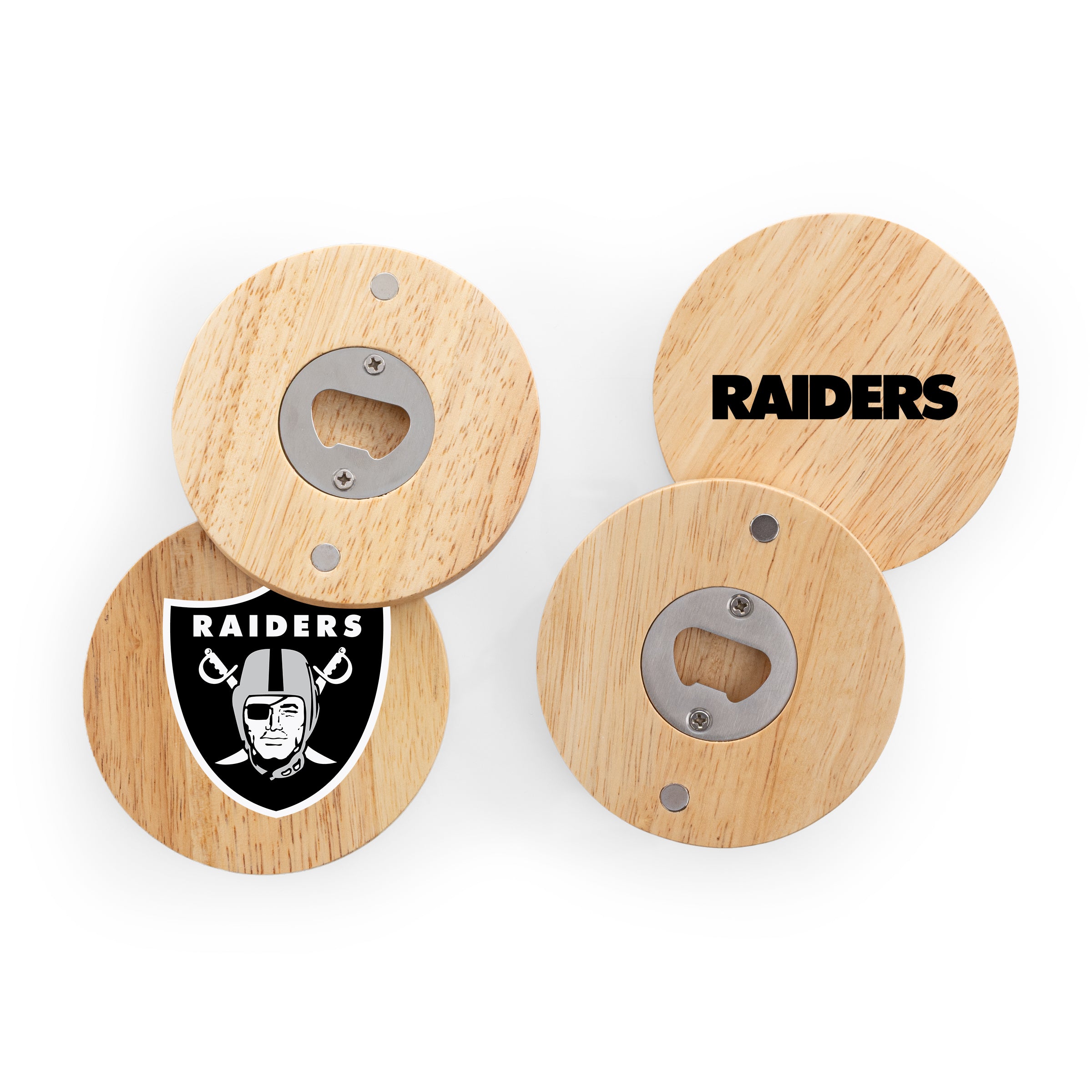 Las Vegas Raiders - Coasters with Bottle Openers Set of 4